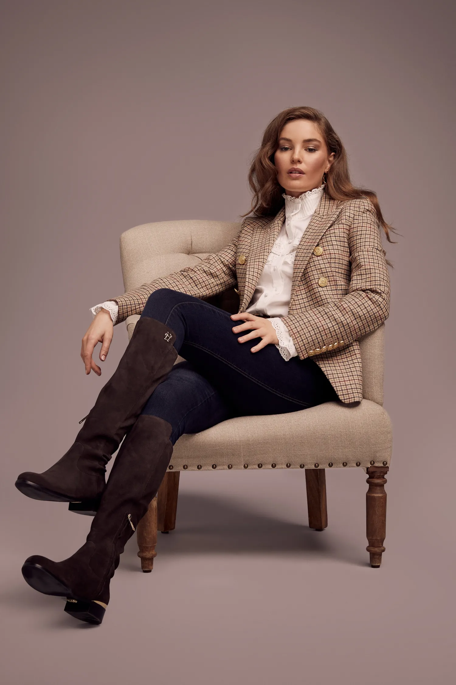 Discount Albany Knee Boot (Chocolate Suede) Women Boots