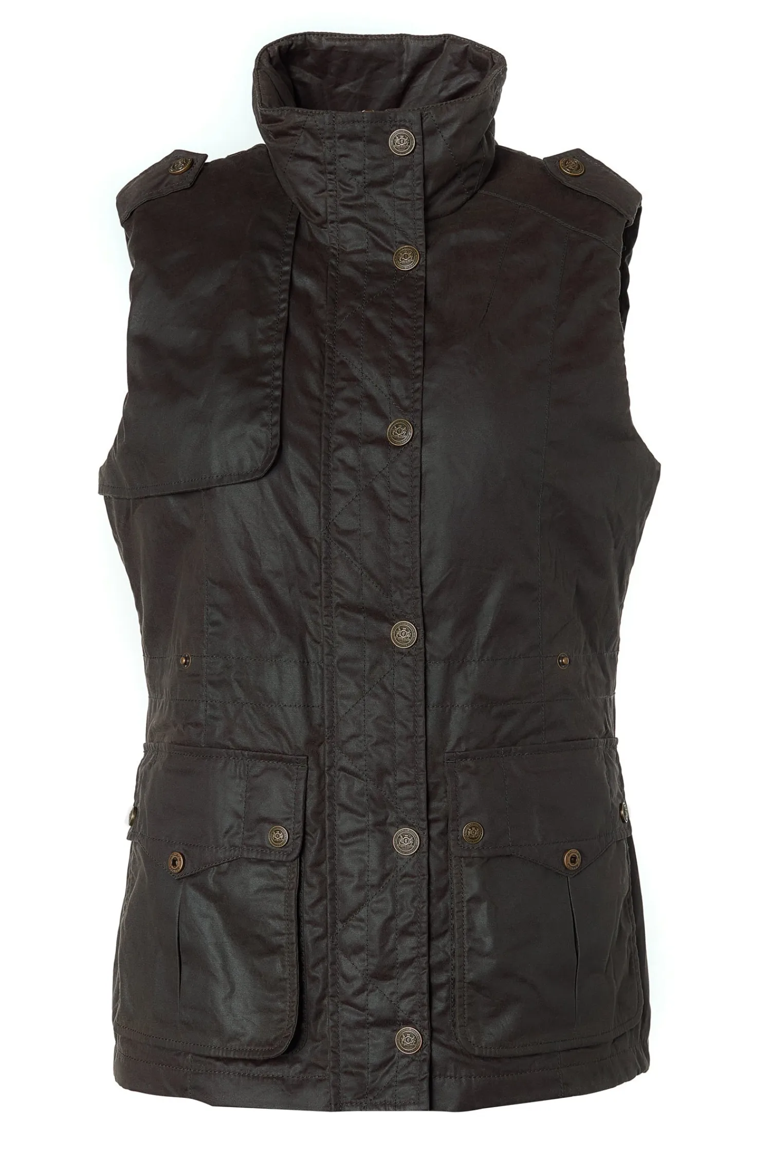 Discount Alma Wax Gilet (Dark Olive) Women Gilets
