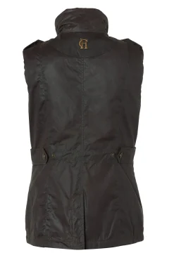 Discount Alma Wax Gilet (Dark Olive) Women Gilets