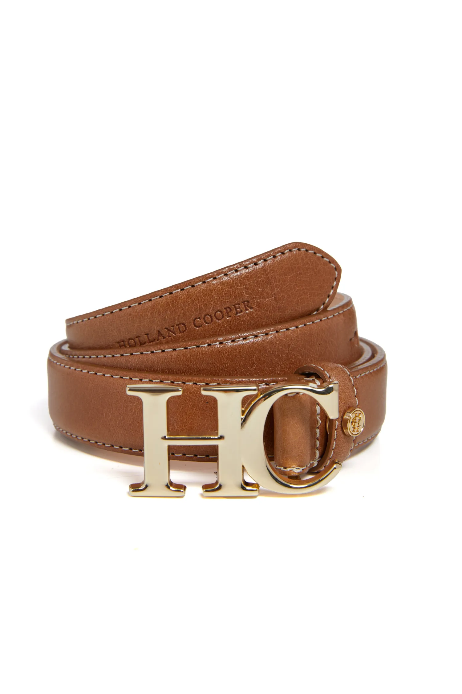 Clearance Atelier Slim Logo Belt (Tan Contrast) Women Belts|Belts