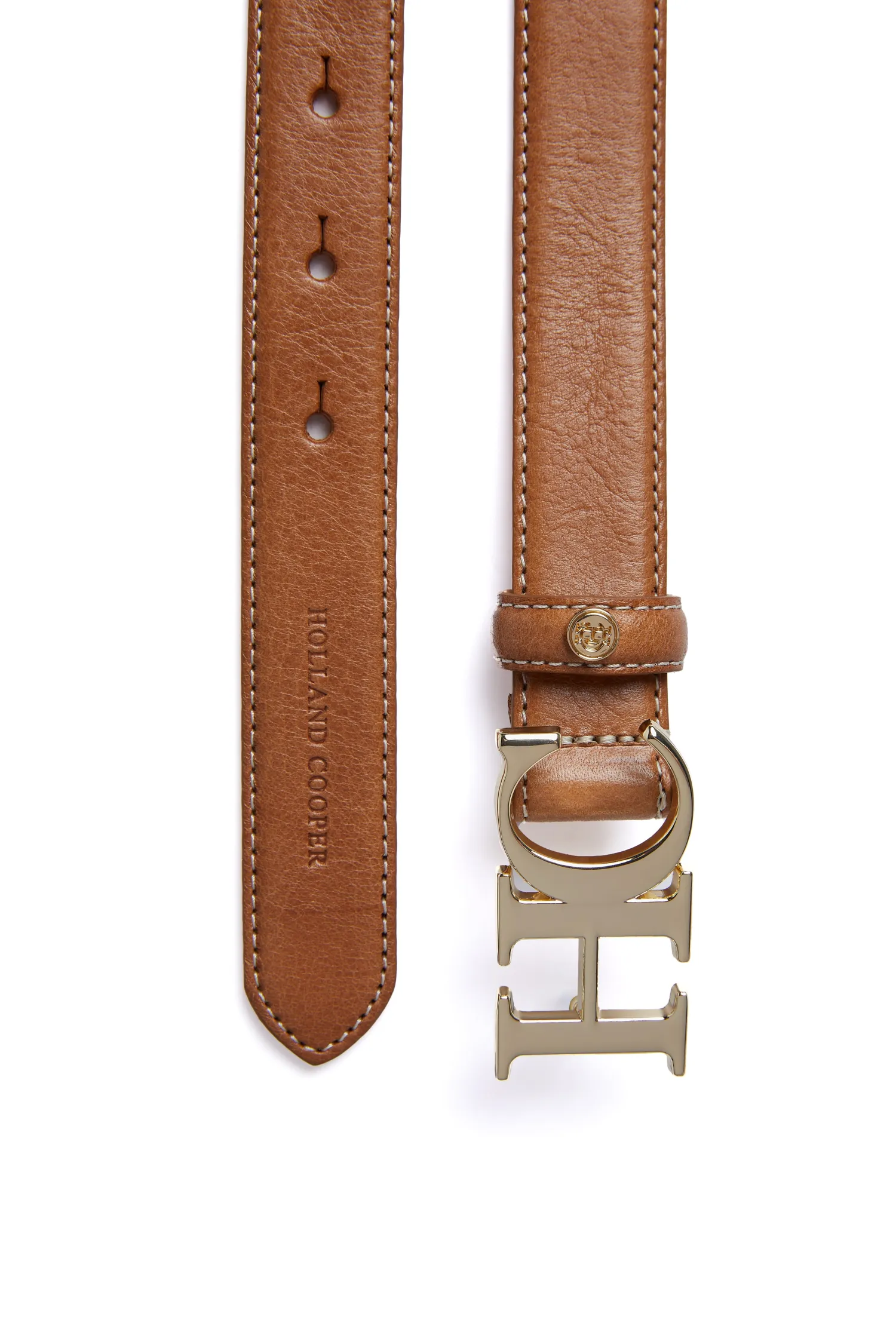 Clearance Atelier Slim Logo Belt (Tan Contrast) Women Belts|Belts