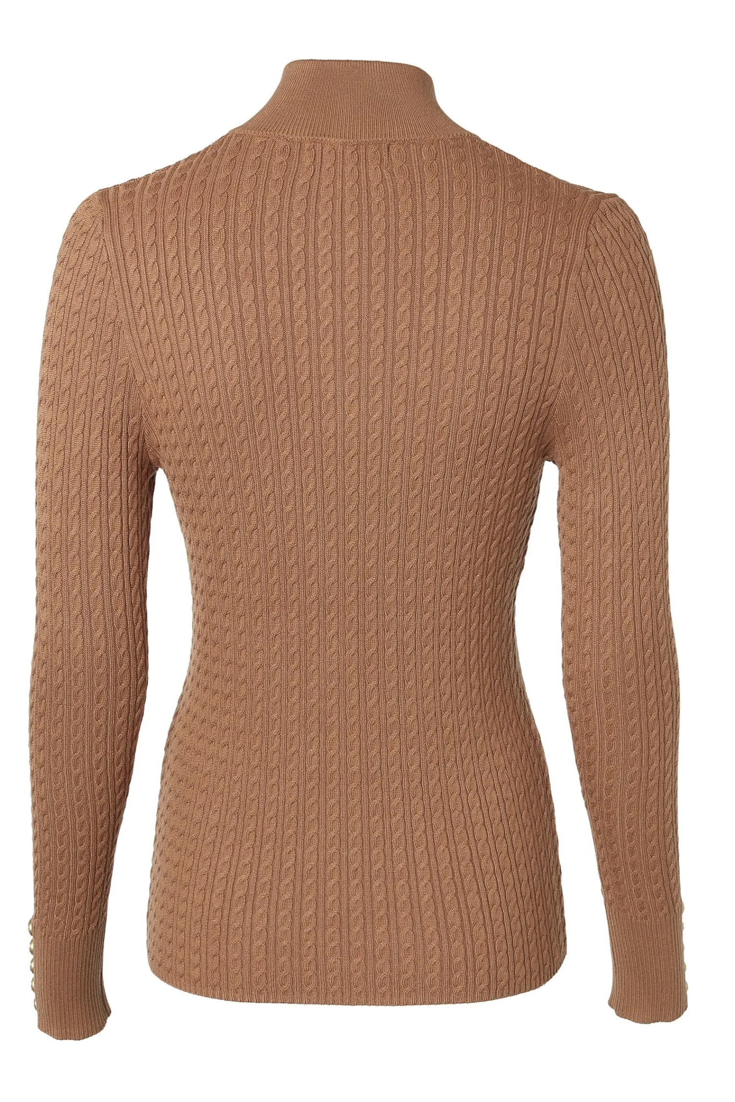 New Ava Quarter Zip Knit (Dark Camel Marl) Women Knitwear