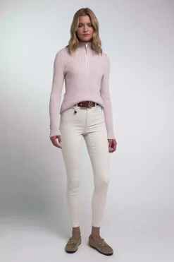 Clearance Ava Quarter Zip Knit (Soft Pink) Women Knitwear