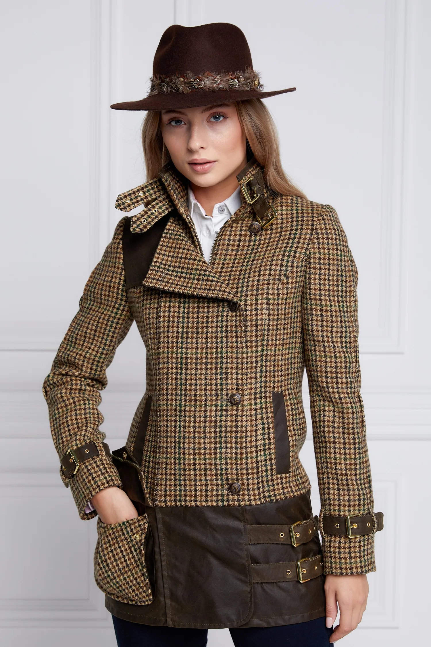 Clearance Balmoral Field Jacket (Hailes Green Tweed) Women Jackets
