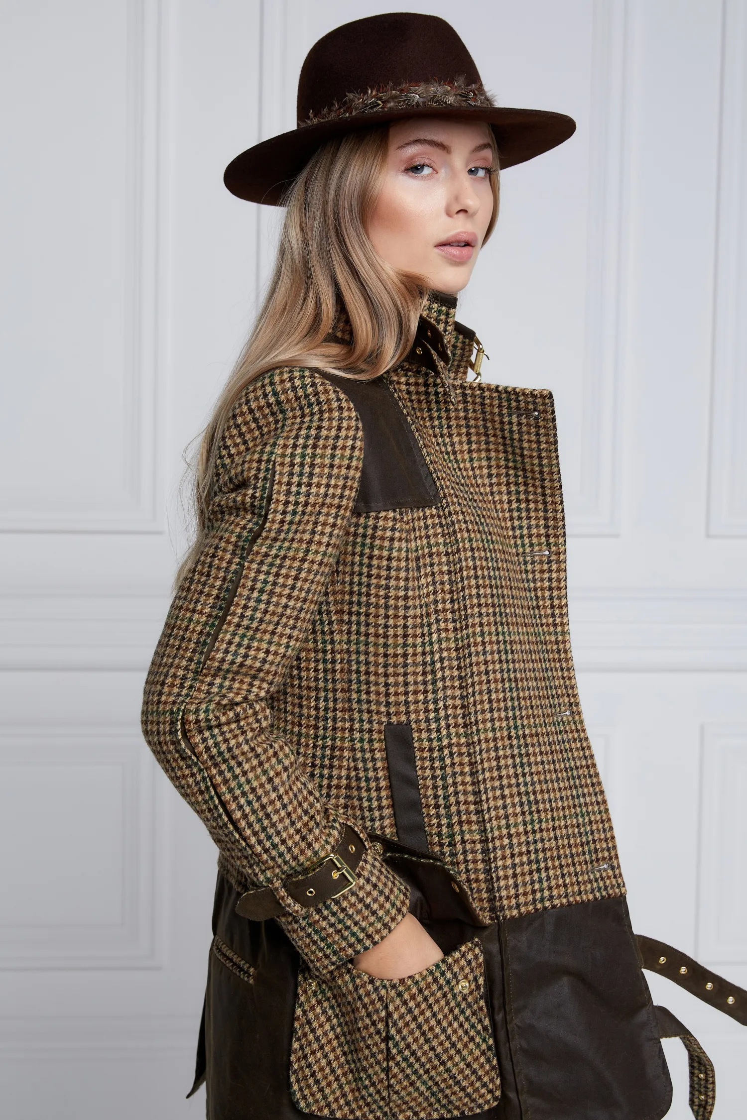 Clearance Balmoral Field Jacket (Hailes Green Tweed) Women Jackets