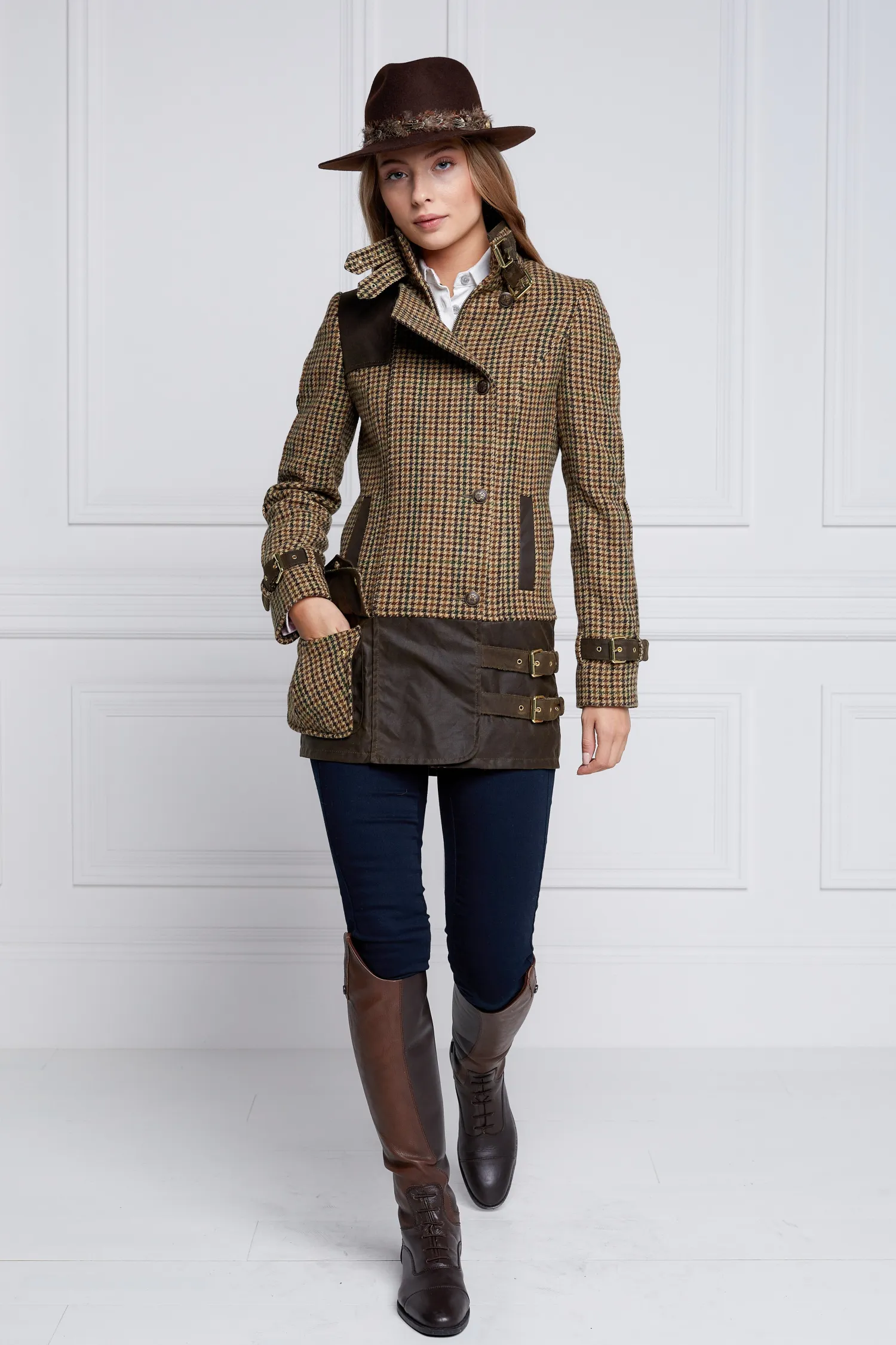 Clearance Balmoral Field Jacket (Hailes Green Tweed) Women Jackets