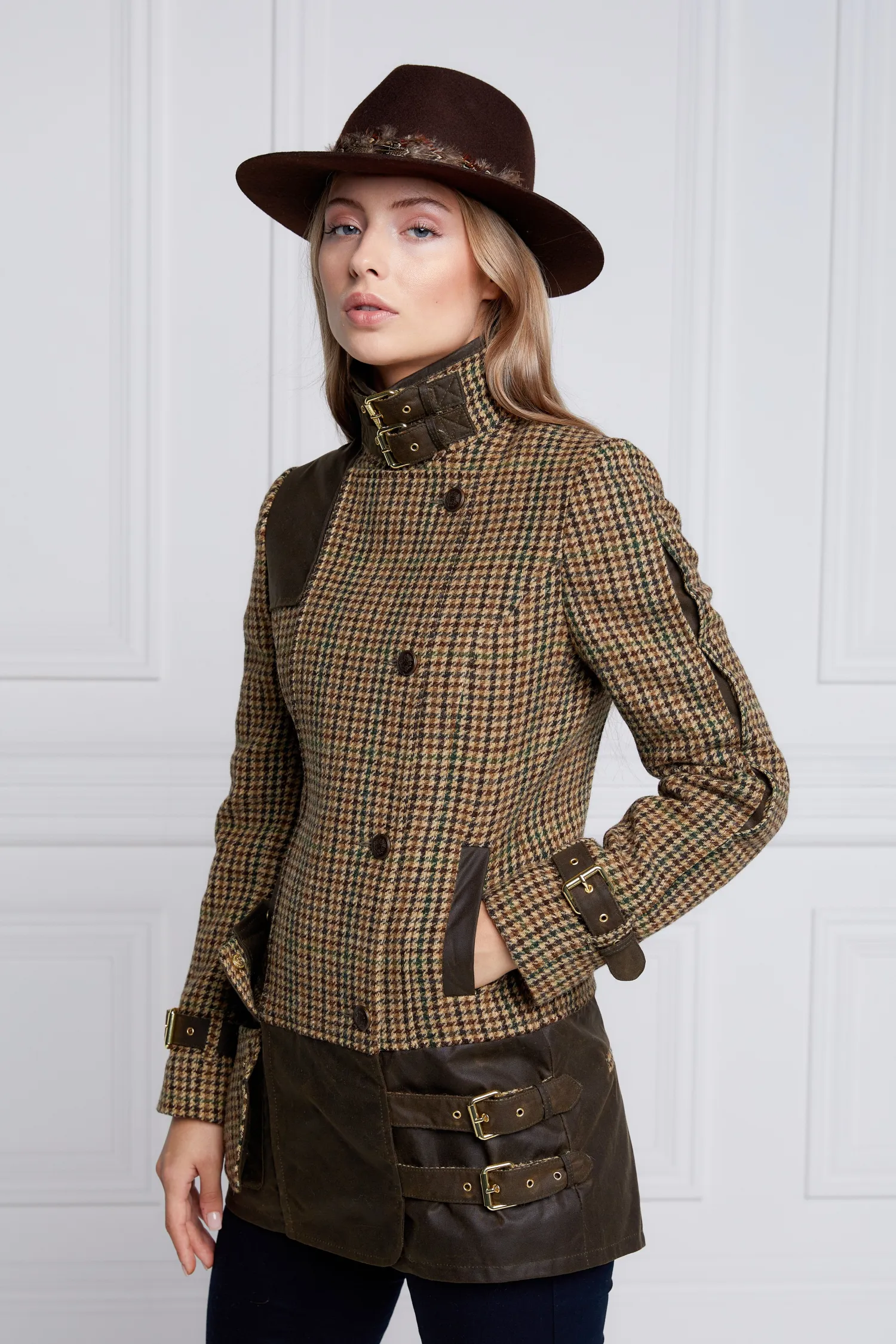 Clearance Balmoral Field Jacket (Hailes Green Tweed) Women Jackets