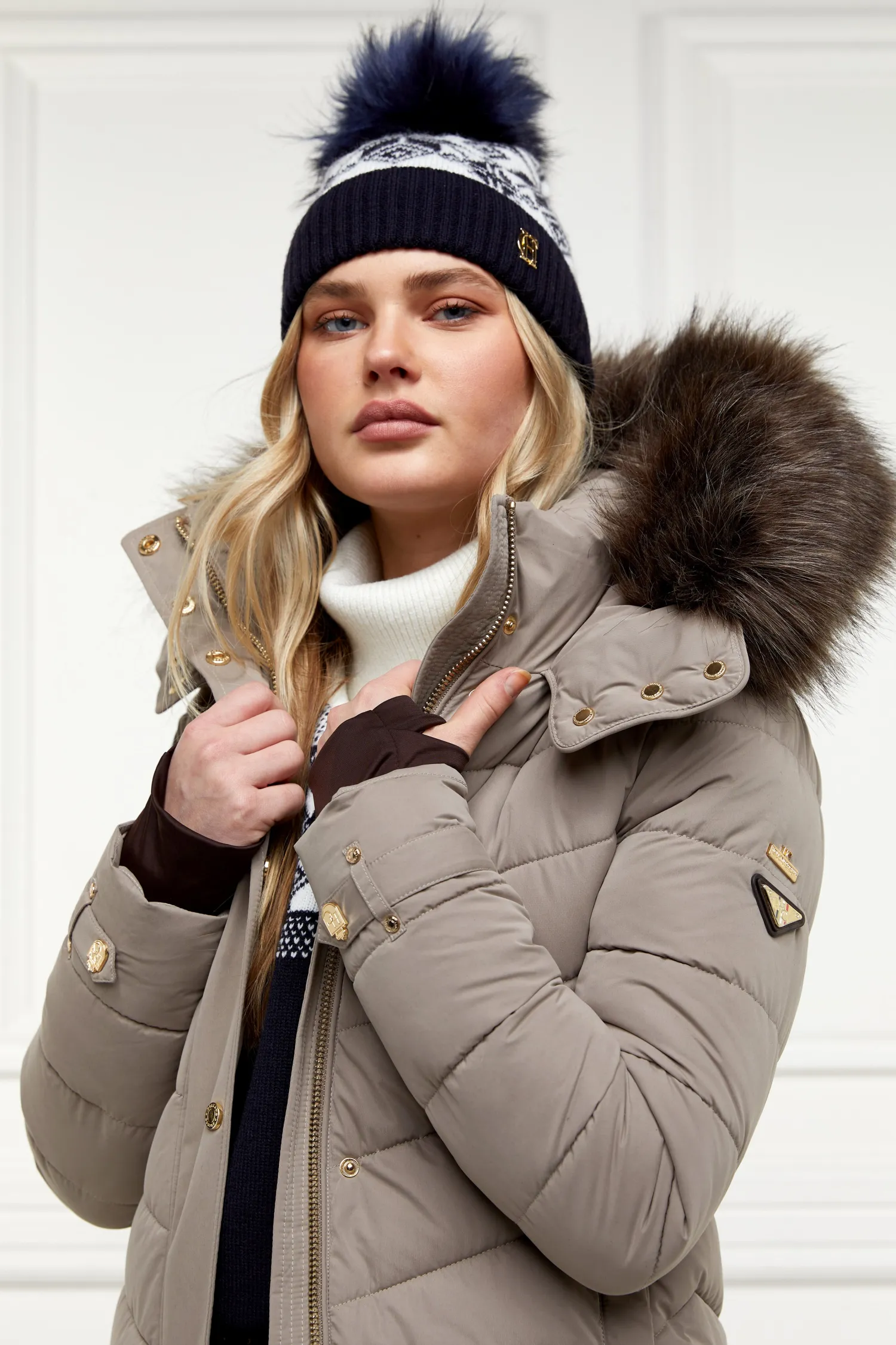 Discount Beatrice Bobble Hat (Ink Navy Cream) Women Hats & Headbands|Hats & Headbands