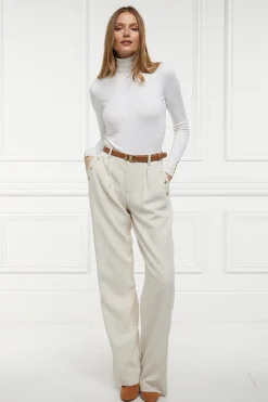 New Belgravia Wide Leg Trouser (Natural Linen) Women Trousers|Tailoring