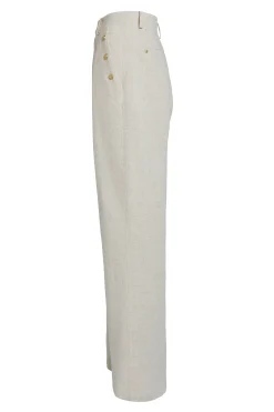 New Belgravia Wide Leg Trouser (Natural Linen) Women Trousers|Tailoring