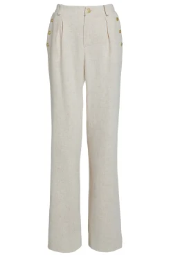 New Belgravia Wide Leg Trouser (Natural Linen) Women Trousers|Tailoring