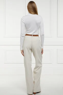 New Belgravia Wide Leg Trouser (Natural Linen) Women Trousers|Tailoring