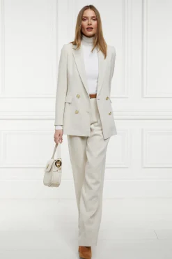New Belgravia Wide Leg Trouser (Natural Linen) Women Trousers|Tailoring