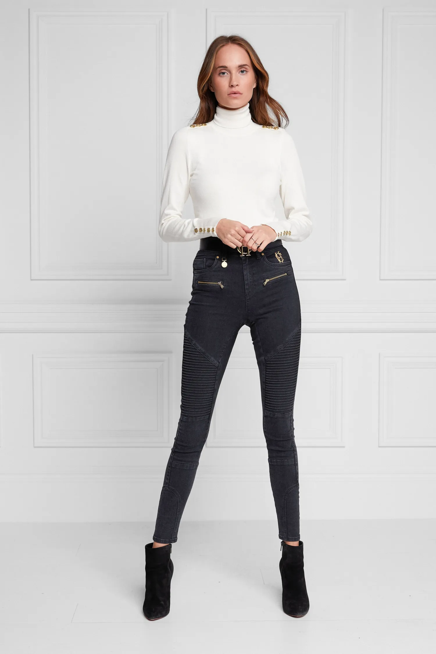 Sale Biker Jean (Washed Black) Women Jeans