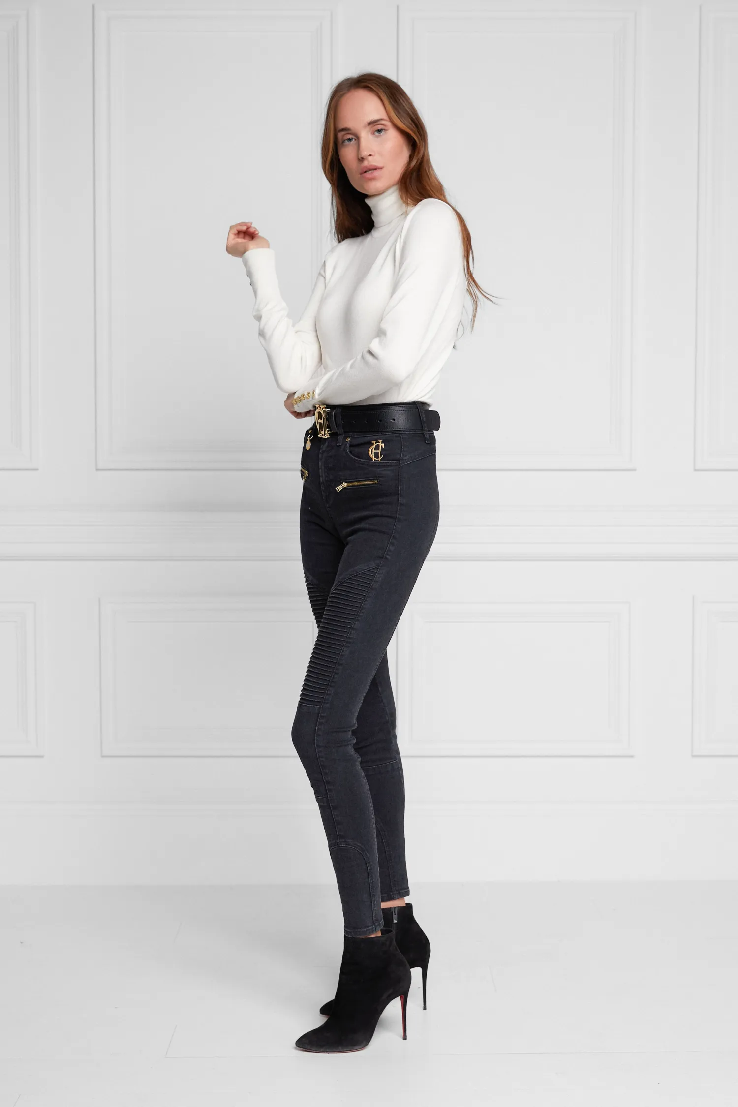 Sale Biker Jean (Washed Black) Women Jeans