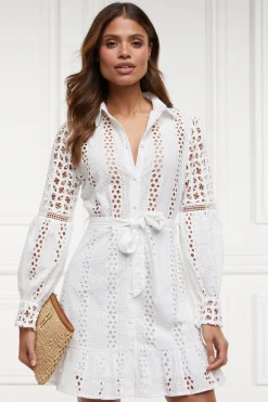 Fashion Broderie Lace Dress Women Dresses