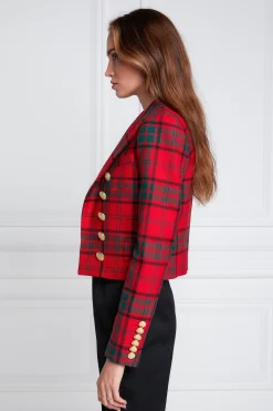 Discount Brompton Jacket (Red Tartan) Women Blazers