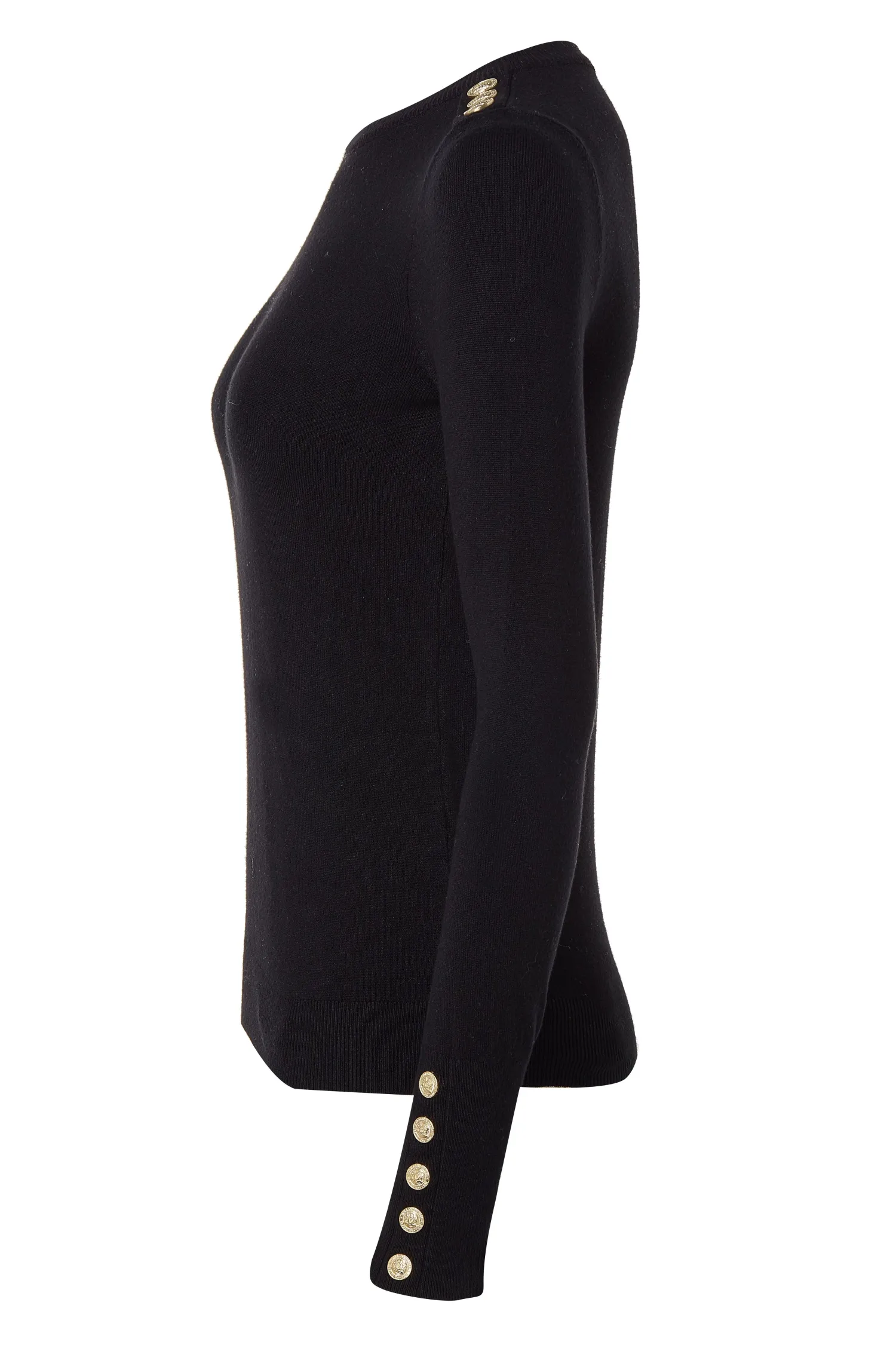 Hot Buttoned Knit Crew Neck Women Knitwear