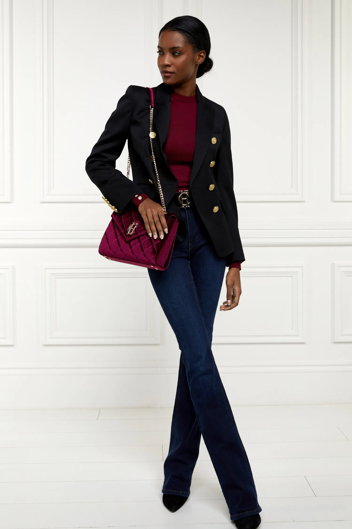 Hot Buttoned Knit Crew Neck Women Knitwear
