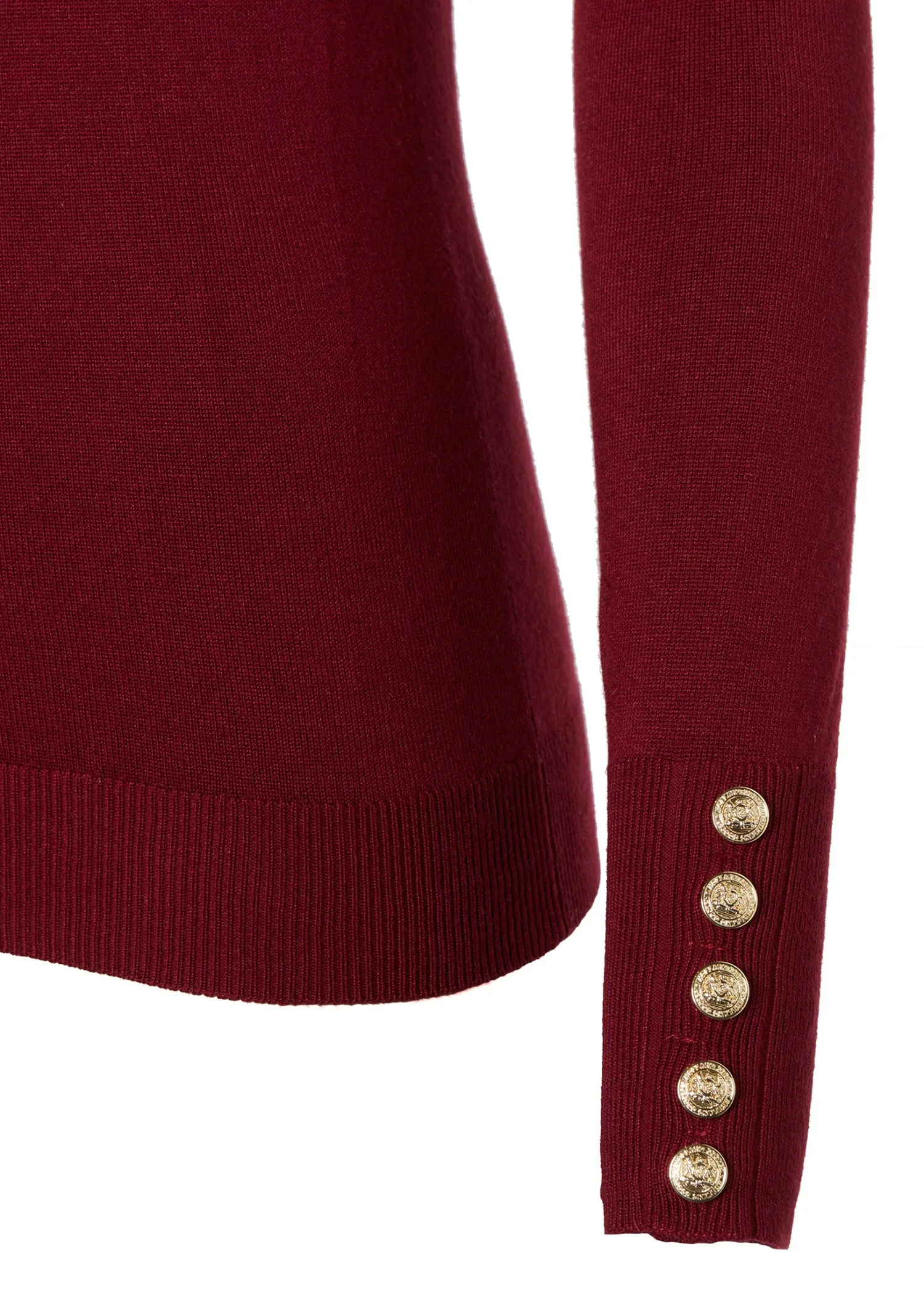Hot Buttoned Knit Crew Neck Women Knitwear