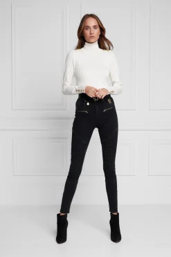 Clearance Buttoned Knit Roll Neck Women Knitwear