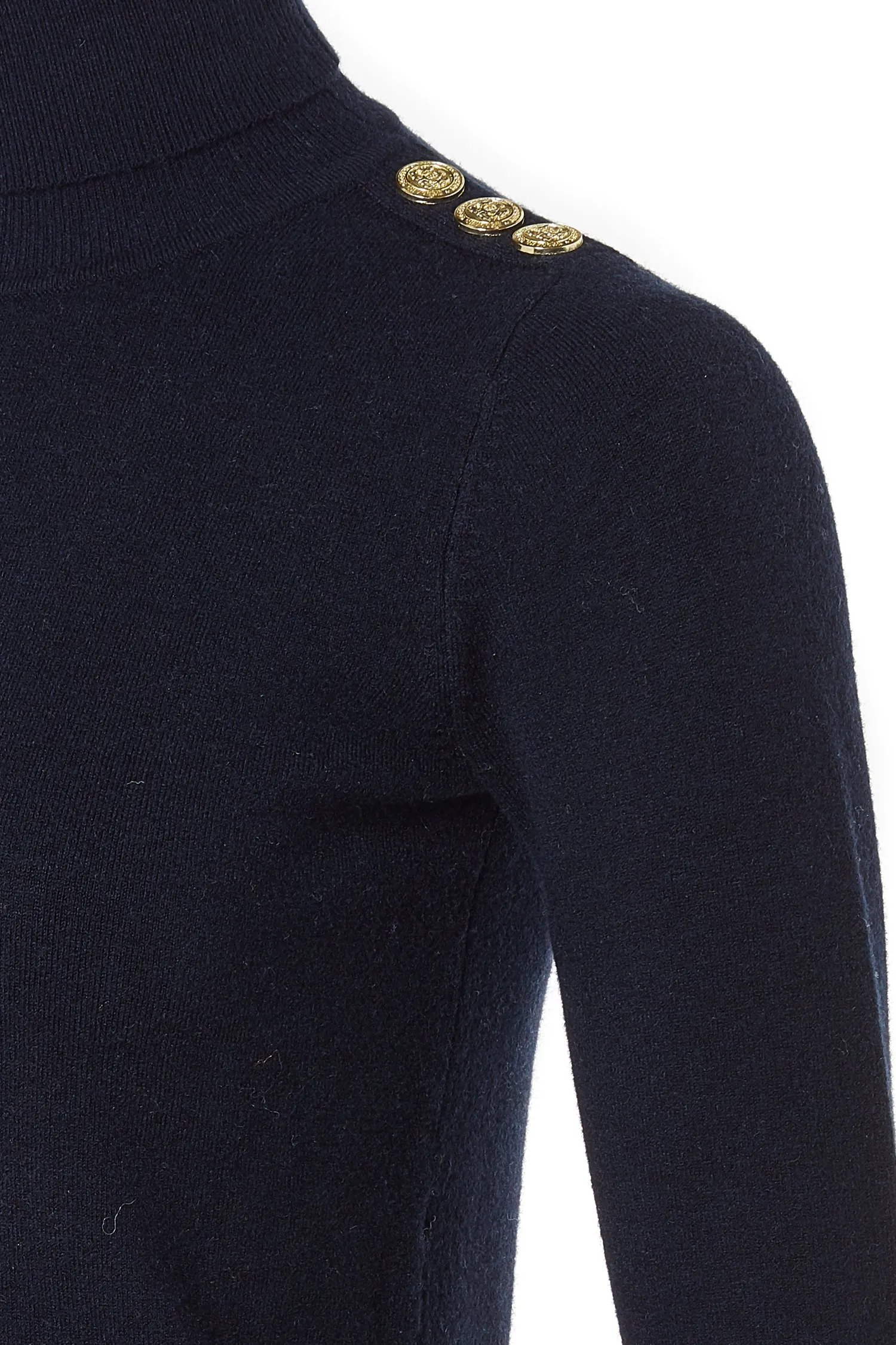 Clearance Buttoned Knit Roll Neck (Ink Navy) Women Knitwear