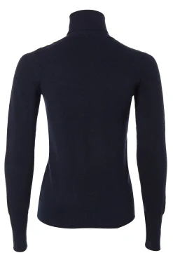 Clearance Buttoned Knit Roll Neck (Ink Navy) Women Knitwear