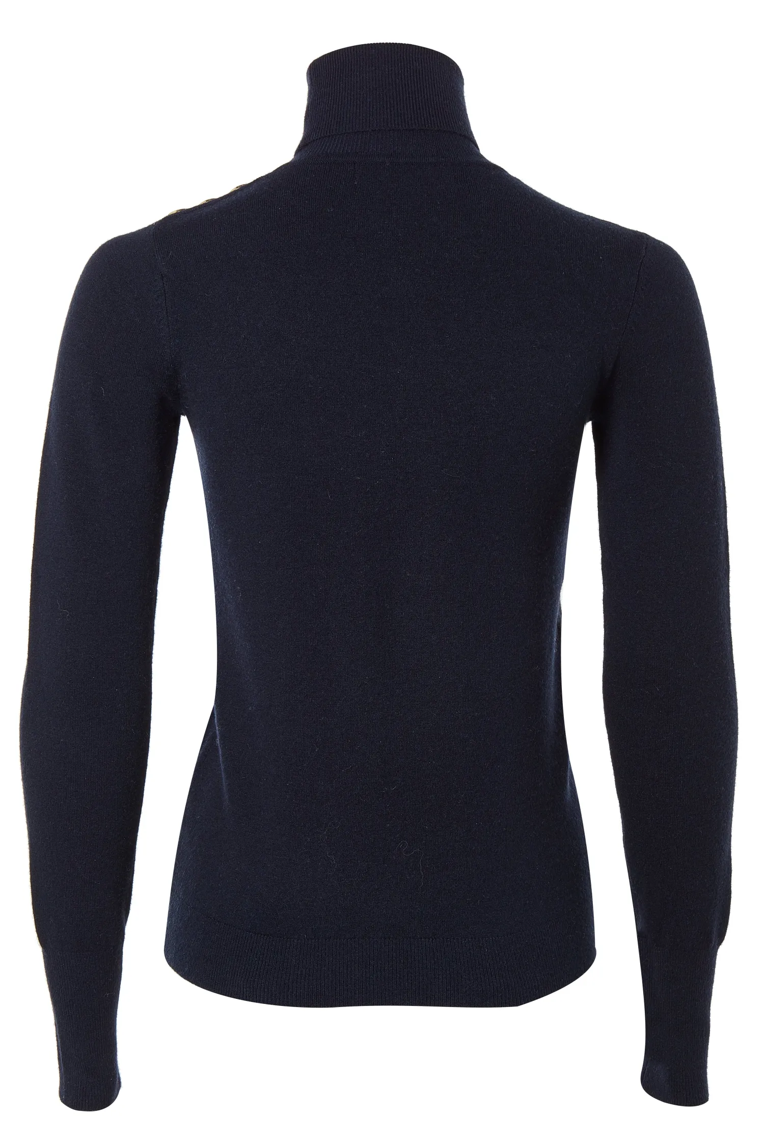 Clearance Buttoned Knit Roll Neck (Ink Navy) Women Knitwear