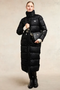 Sale Camden Longline Coat (Mono Houndstooth) Women Backpack|Coats
