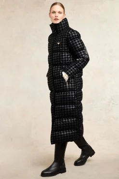 Sale Camden Longline Coat (Mono Houndstooth) Women Backpack|Coats