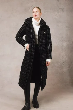 Sale Camden Longline Coat (Mono Houndstooth) Women Backpack|Coats