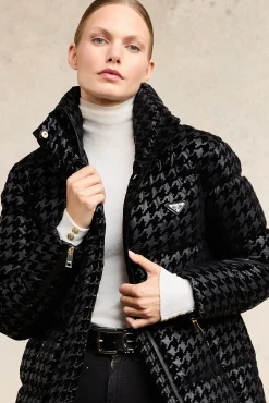 Sale Camden Longline Coat (Mono Houndstooth) Women Backpack|Coats
