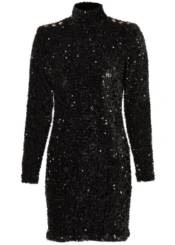 Hot Cara Sequin Mini Dress (Black Sequin) Women Dresses