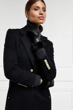 Sale Cashmere Lined Faux Trim Leather Gloves Women Gloves|Gloves