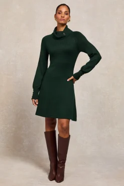 New Chamonix Fit & Flare Dress (Deep Emerald) Women Dresses