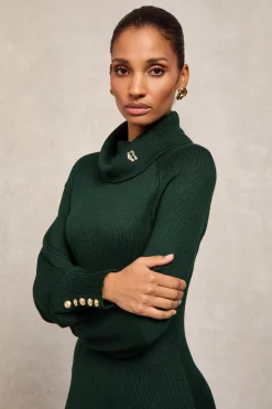 New Chamonix Fit & Flare Dress (Deep Emerald) Women Dresses