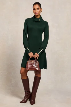 New Chamonix Fit & Flare Dress (Deep Emerald) Women Dresses