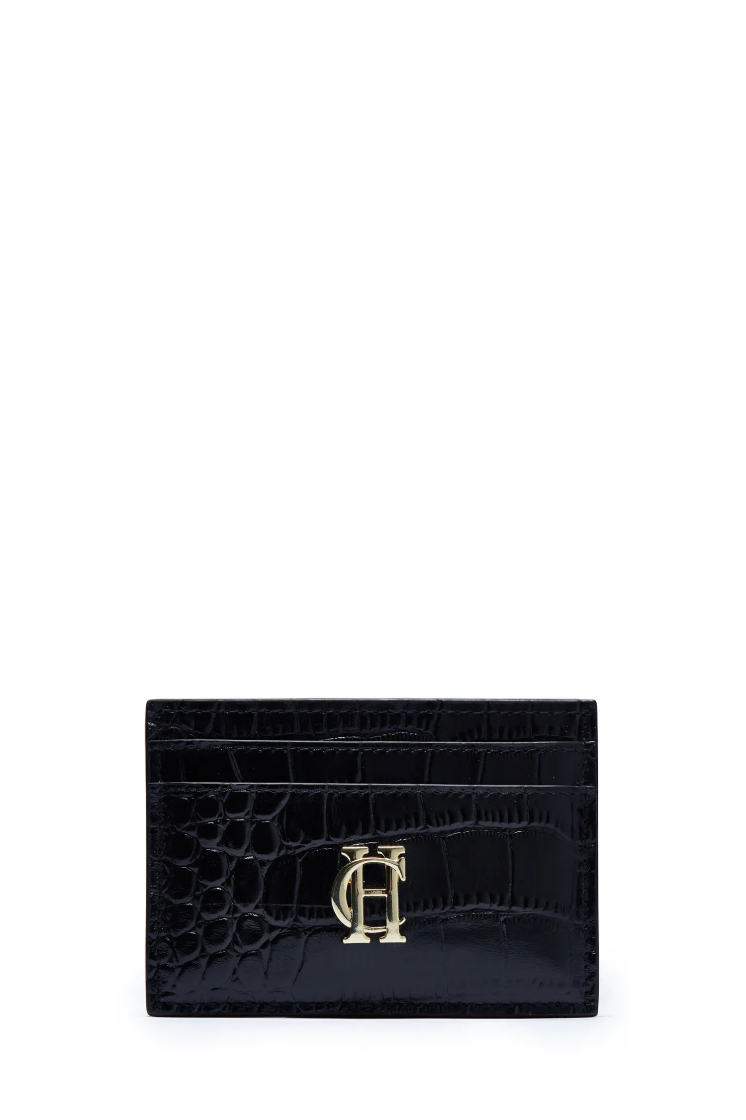 Clearance Chelsea Card Holder (Black Croc) Women Small Leather Goods|Small Leather Goods