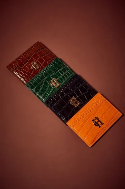 Clearance Chelsea Card Holder (Black Croc) Women Small Leather Goods|Small Leather Goods