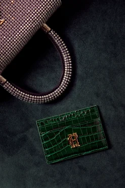 Fashion Chelsea Card Holder (Emerald Croc) Women Small Leather Goods|Small Leather Goods