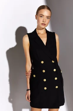 Online Chelsea Dress (Black Linen) Women Dresses|Tailoring