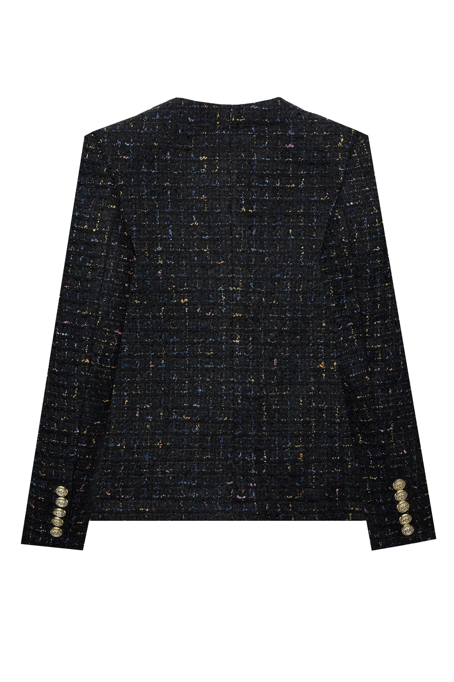 Fashion Chelsea Jacket (Black Rainbow Sparkle Tweed) Women Jackets|Tailoring