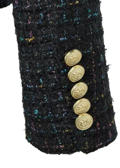 Fashion Chelsea Jacket (Black Rainbow Sparkle Tweed) Women Jackets|Tailoring