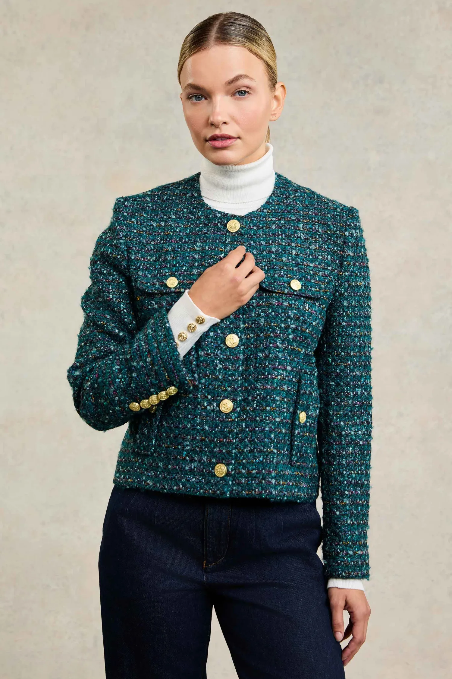 Best Chelsea Jacket (Emerald Boucle) Women Jackets