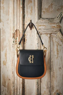 Outlet Chelsea Saddle Bag (Black Tan) Women Crossbody Bags|Bags