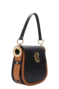 Outlet Chelsea Saddle Bag (Black Tan) Women Crossbody Bags|Bags