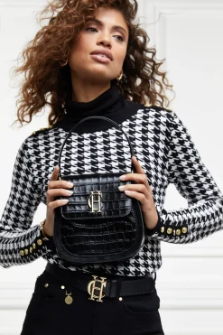 Hot Chelsea Saddle Bag (Black Croc) Women Crossbody Bags|Bags