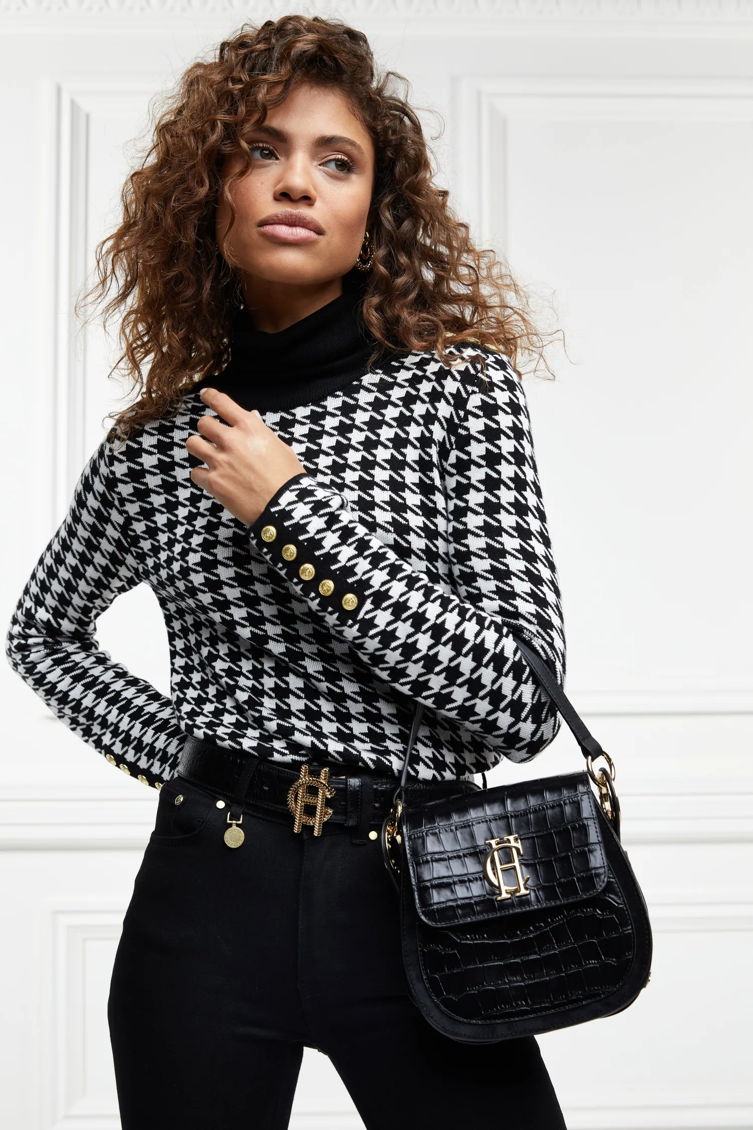 Hot Chelsea Saddle Bag (Black Croc) Women Crossbody Bags|Bags