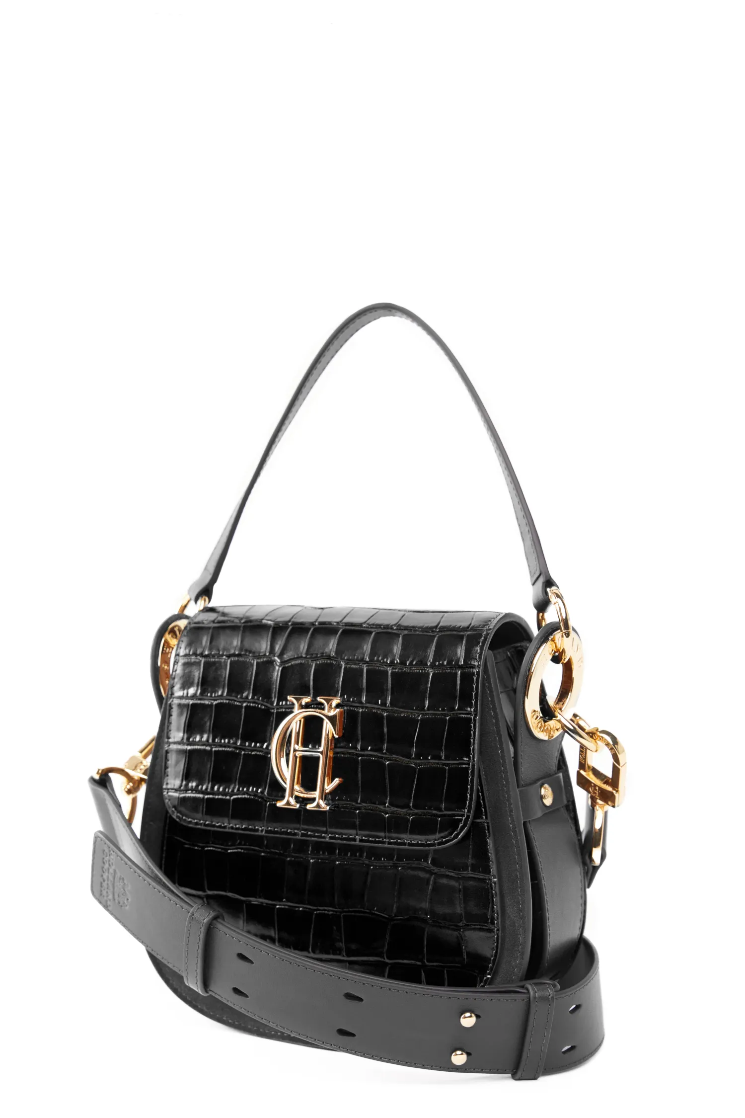 Hot Chelsea Saddle Bag (Black Croc) Women Crossbody Bags|Bags