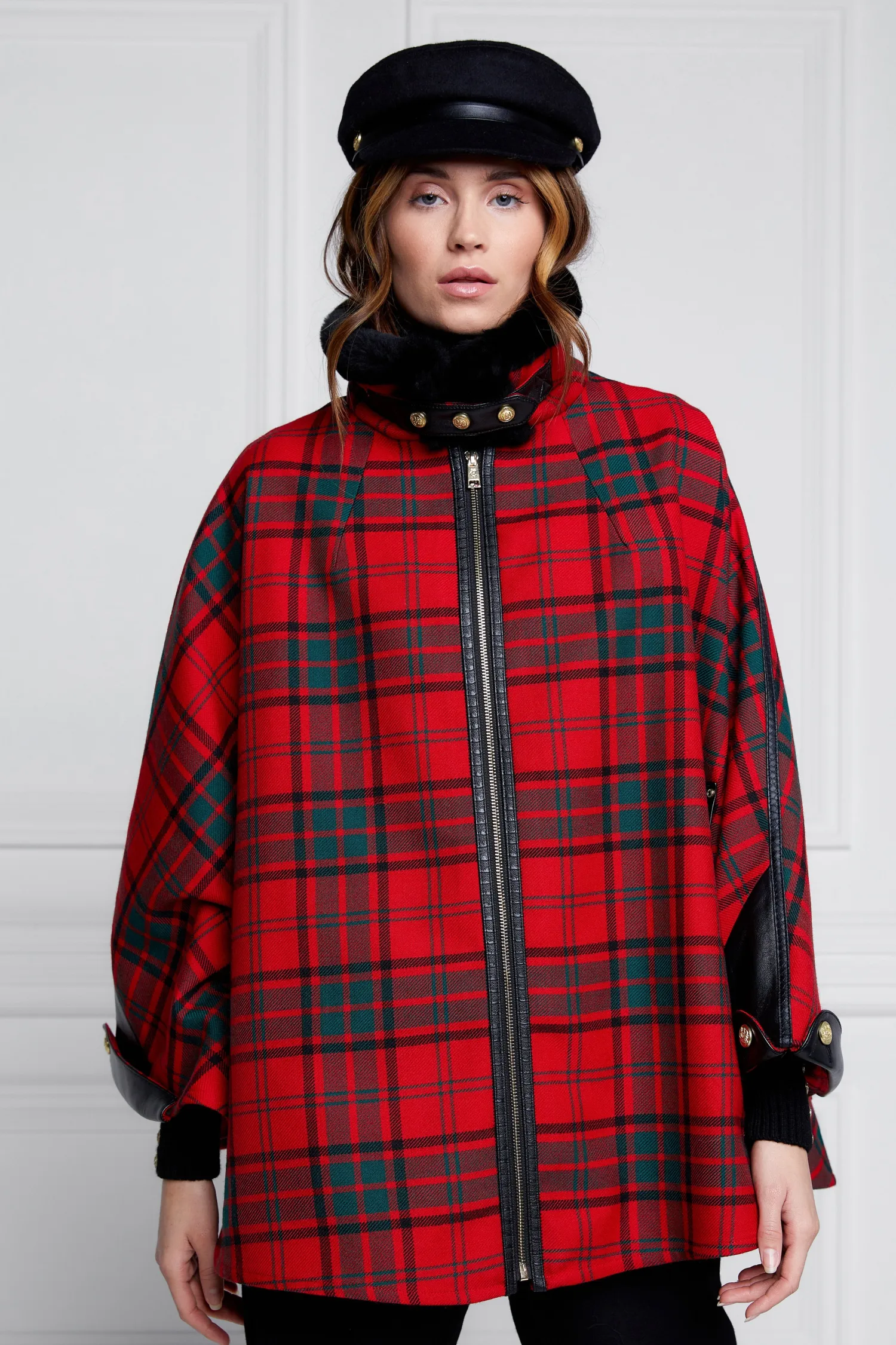 Clearance Chiltern Cape (Red Tartan) Women Capes